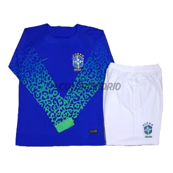 Maillot Kit Brésil 2022 Coupe Du Monde Extérieur Manches Longues