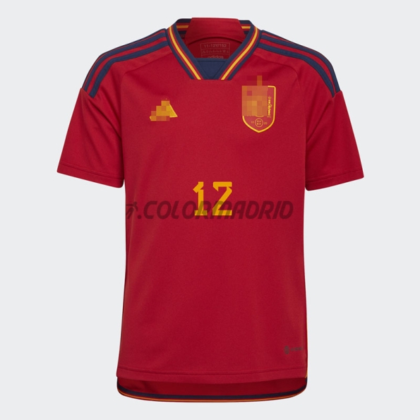 Camiseta Ansu Fati 12 España Primera Equipación 2022 Mundial