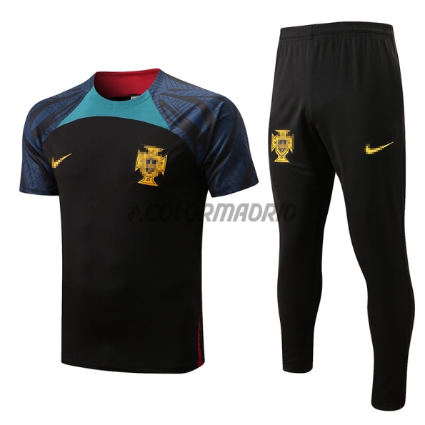 2022 Portugal Training Shirt-Black/Blue