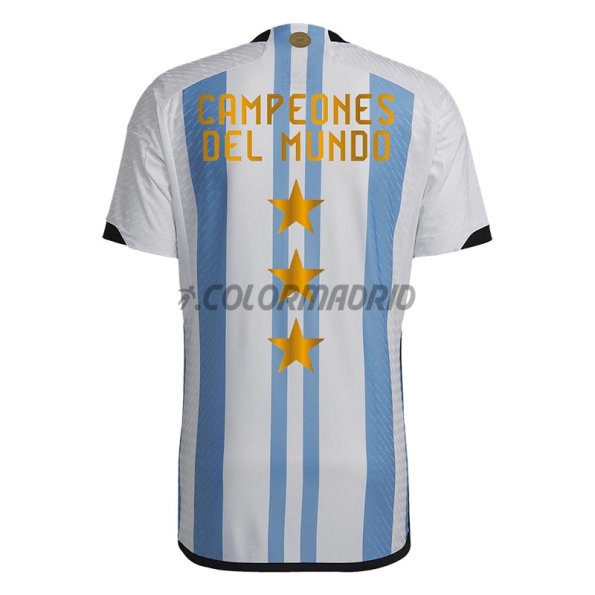 Maillot Argentine 2022 Domicile 3 Étoiles Champions du Monde (PLAYER EDITION)