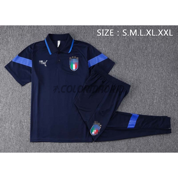 Polo Kit Italie 2022 Bleu Marine