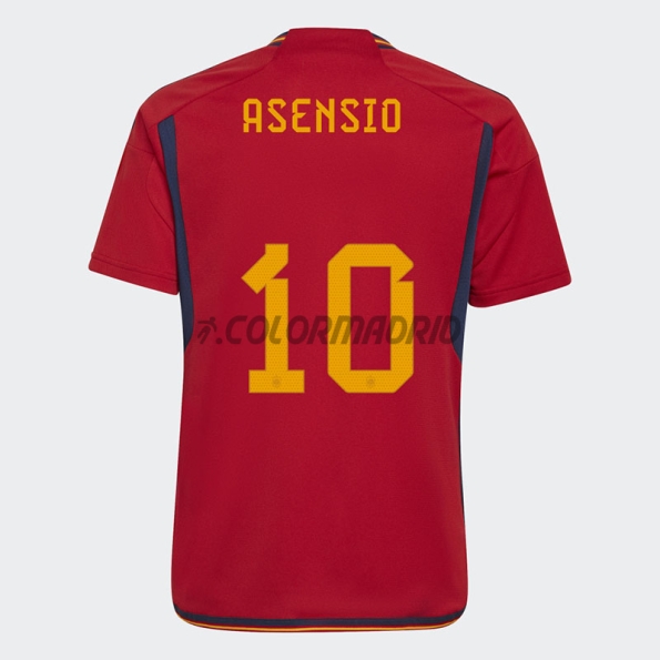 Maillot Asensio 10 Espagne 2022 Domicile