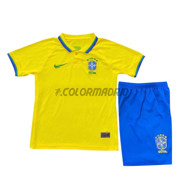 Brazil Kid's Soccer Jersey Home Kit 2022 World Cup