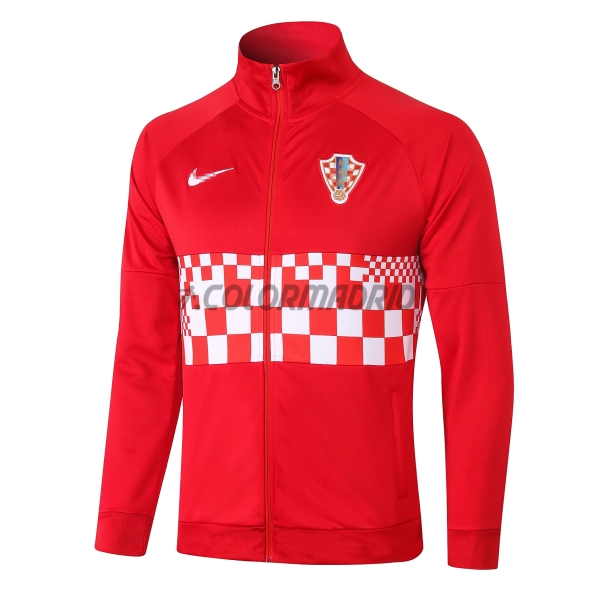 2020 Croatia Red/White High Neck Collar Training Jacket