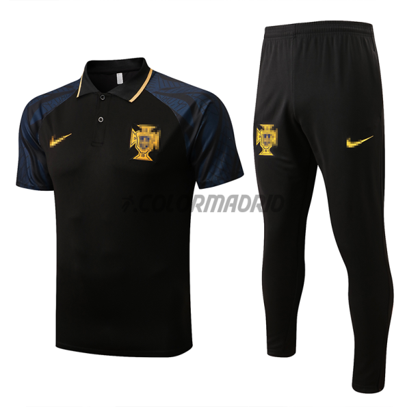 2022 Portugal Polo Training Kit(Polo Shirt+Pants)-Negro
