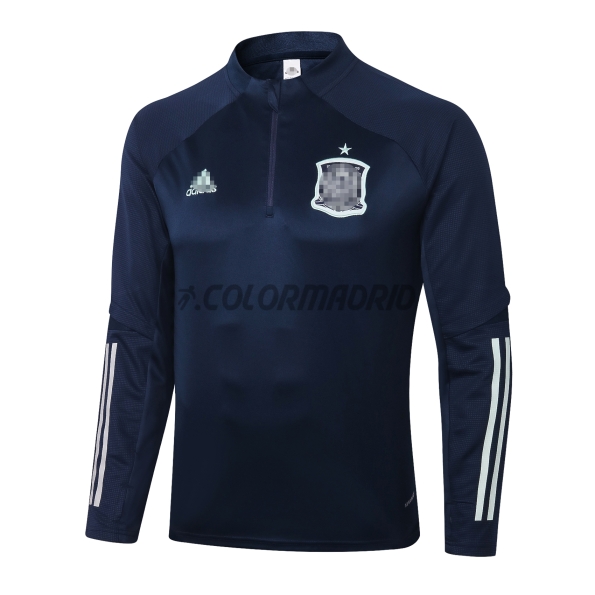 2020 Spain Sea Blue Zipper Training Sweatshirt
