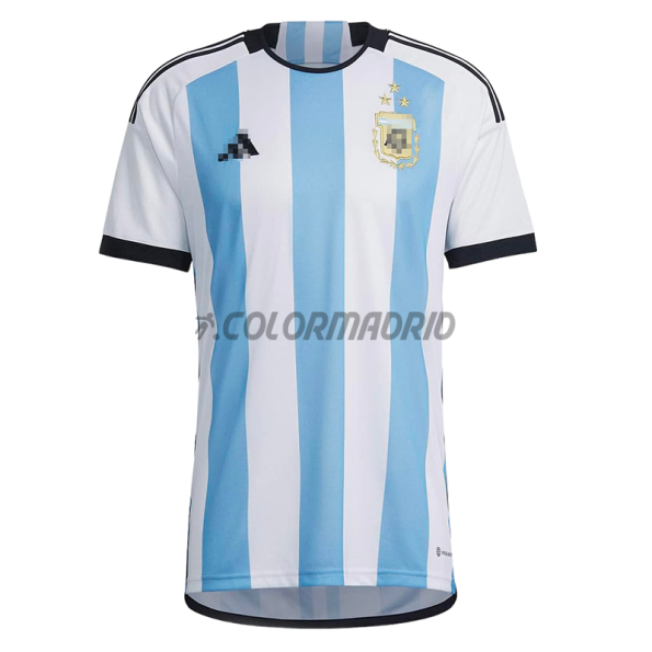 Camiseta Argentina Primera Equipación 2022 3 Estrellas Campeones del Mundo