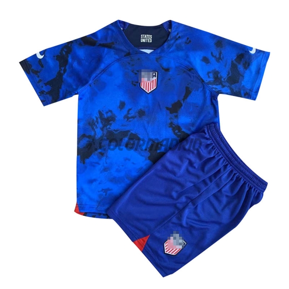 Camiseta EE.UU. Segunda Equipación 2022 Niño Kit Mundial