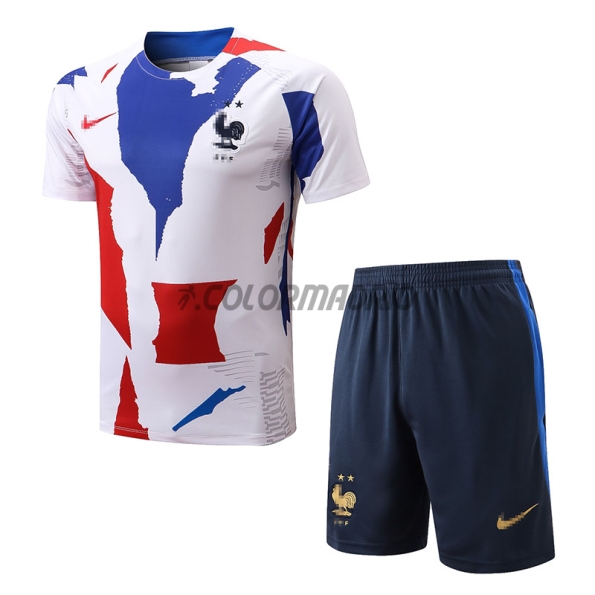 Camiseta de Entrenamiento Francia 2022 Blanco/Azul/Rojo