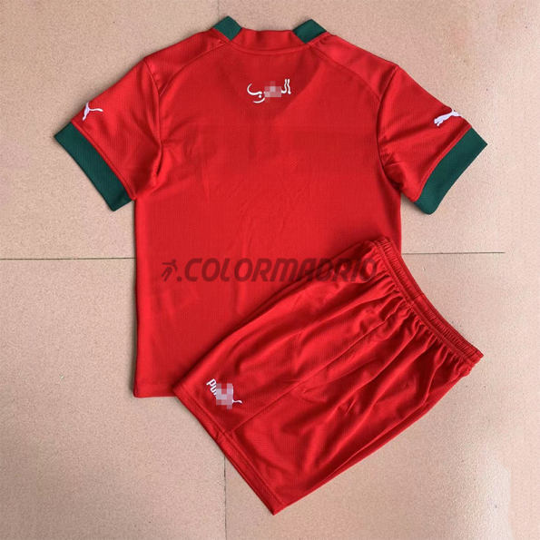 Camiseta Marruecos Primera Equipación 2022 Copa Mundial Niño Kit