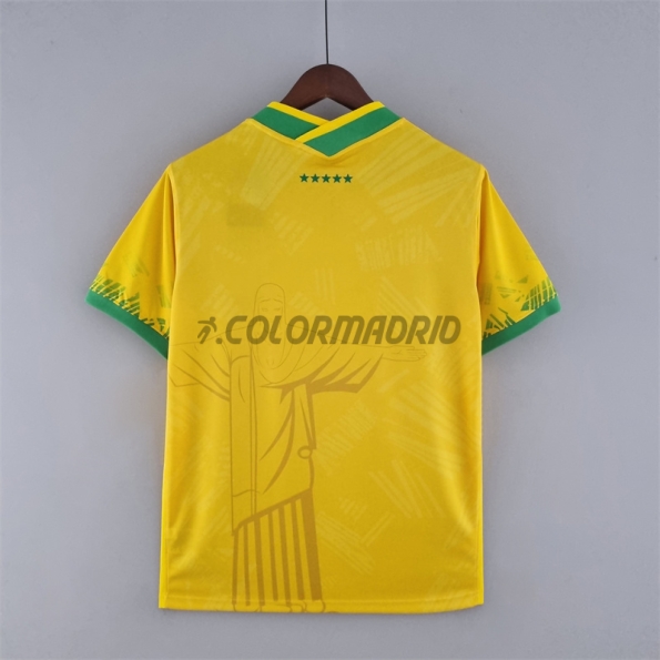 Yellow Retro Soccer Jersey 2022