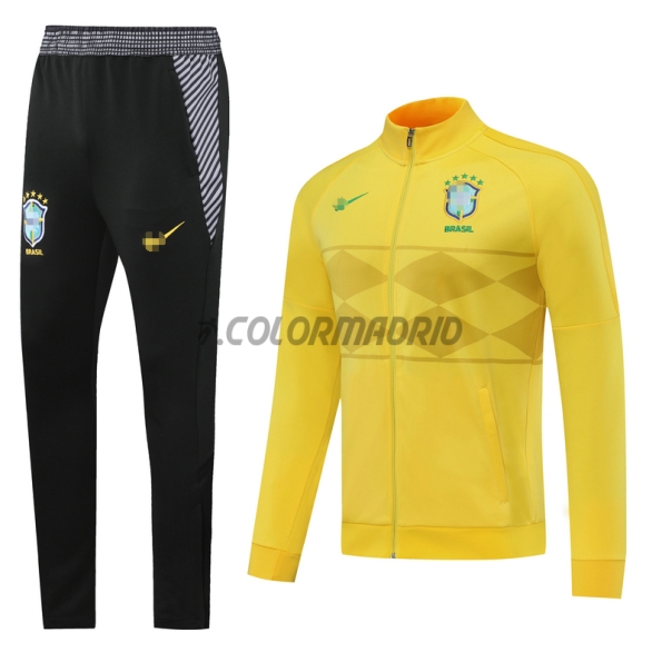 2020 Brazil Yellow High Neck Collar Training Jacket