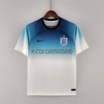 England White/Blue Soccer Jersey 2022