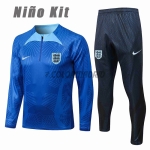 England Kid's Sweat Kit (Top+Pants) Royal Blue 2022