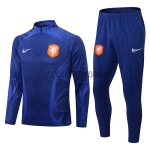 2022 Netherlands Blue Zipper Training Sweatshirt Kit