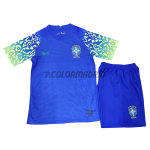 Brazil Kid's Soccer Jersey Away Kit 2022 World Cup