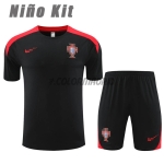 Camiseta de Entrenamiento Portugal 2023 Niño Kit Negro