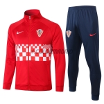 2020 Croatia Red/White High Neck Collar Training Kit(Jacket+Trouser)