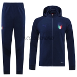 Italy Hoodie Training Kit (Jacket+Pants) Dark Blue 2021/2022
