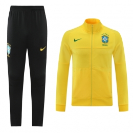 2021/2022 Brazil Yellow High Neck Collar Training Kit(Jacket+Trouser)