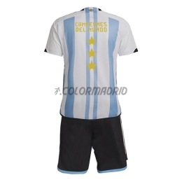 Maillot Kit Argentine 2022 Domicile Enfant 3 Étoiles Champions du Monde