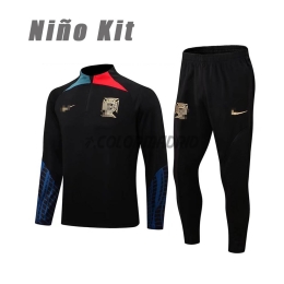 Portugal Kid's Zipper Sweat Kit (Top+Pants) Black 2022