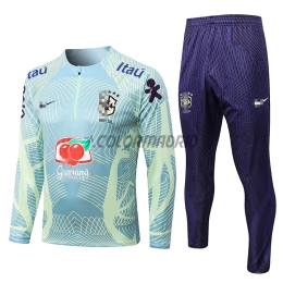 2022 Brazil Light Green Training Sweatshirt Kit(Top+Trouser)
