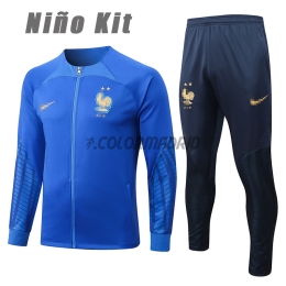 France Kid's Training Kit Royal Blue 2022