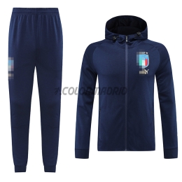 Italy Hoodie Training Kit (Jacket+Pants) Navy Blue 2022